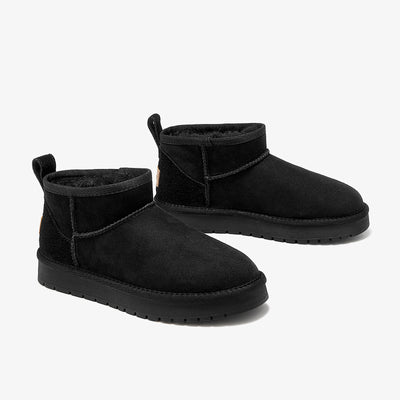 BeauToday Women's Wool Fur Lined  Mini Platform Ankle Boots