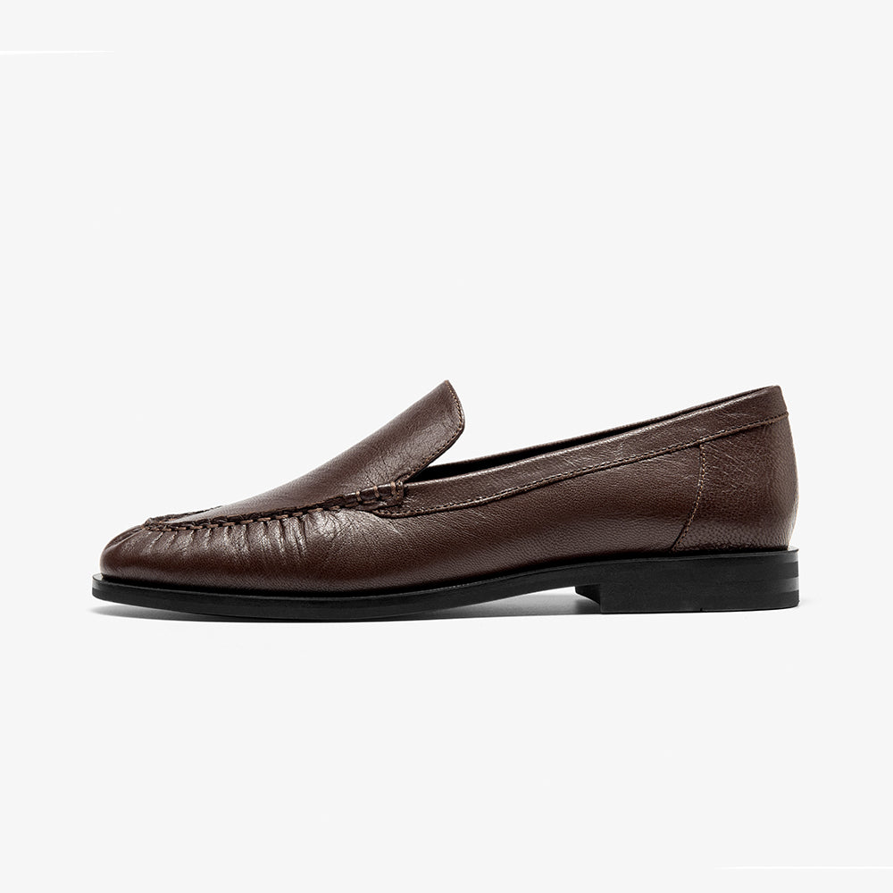 BeauToday Women's Sheepskin Pleated  Loafers Flats