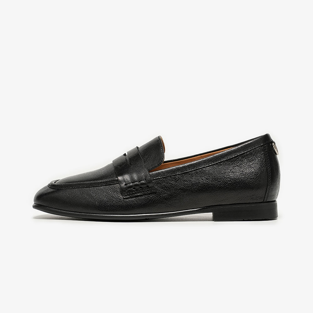 BeauToday Women's Sheepskin Penny Loafers Flats with Round Toe