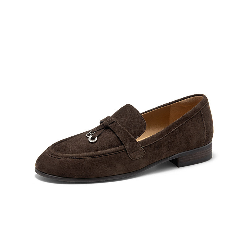 BeauToday Women's Suede Loafers Business Casual Shoes with Slip On