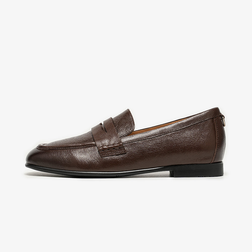 BeauToday Women's Sheepskin Penny Loafers Flats with Round Toe