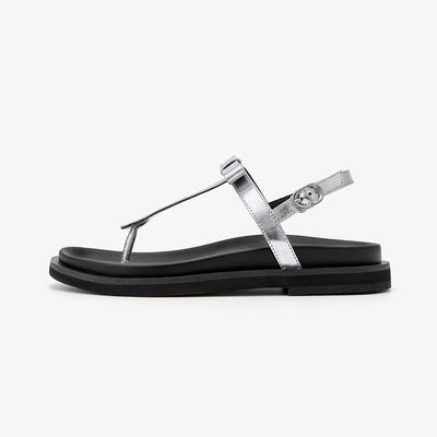 BeauToday Women's Leather Platform Lace Up Flip Flop Sandals for Vacation Style