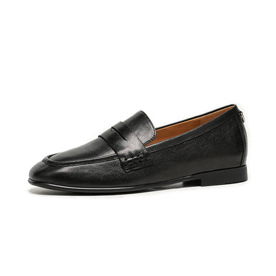 BeauToday Women's Sheepskin Penny Loafers Flats with Round Toe