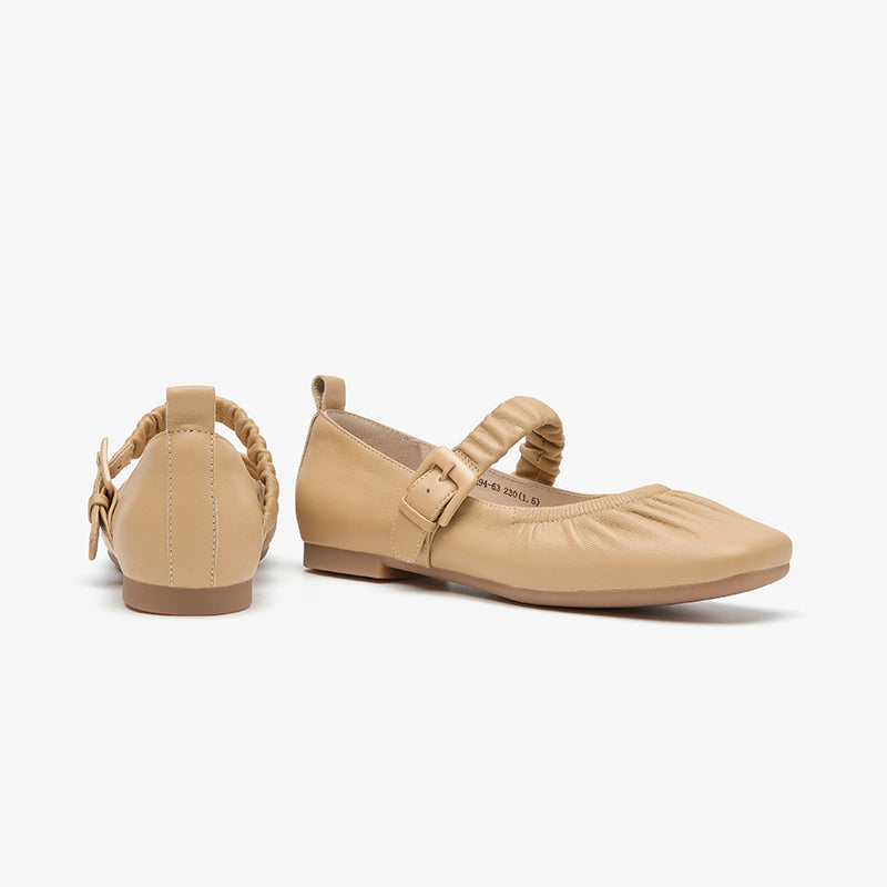 BeauToday Soft Sheepskin Mary Jane Shoes for Women