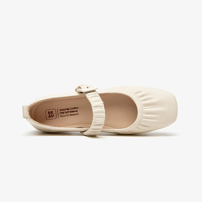 BeauToday Soft Sheepskin Mary Jane Shoes for Women