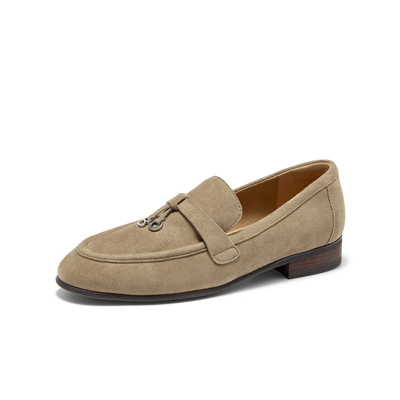 BeauToday Women's Suede Loafers Business Casual Shoes with Slip On