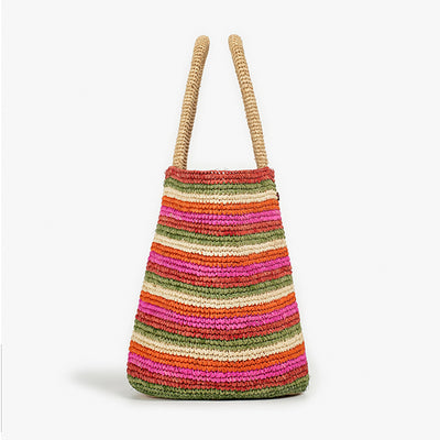 BeauToday Chic Woven Raffia Tote Bag with Large Capacity for Women