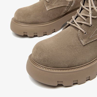 BeauToday Buckle Strap Decor Platform  Ankle Boots for Women Winter BEAU TODAY