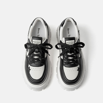 BeauToday Casual Platform Round Toe Sneaker with Star Decoration for Women BEAU TODAY