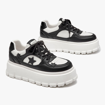 BeauToday Casual Platform Round Toe Sneaker with Star Decoration for Women BEAU TODAY