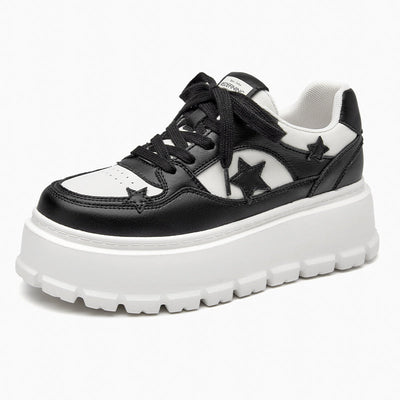 BeauToday Casual Platform Round Toe Sneaker with Star Decoration for Women BEAU TODAY