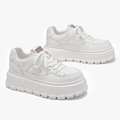 BeauToday Casual Platform Round Toe Sneaker with Star Decoration for Women BEAU TODAY