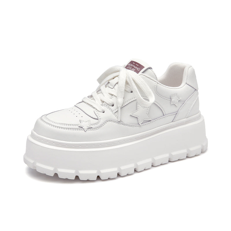 BeauToday Casual Platform Round Toe Sneaker with Star Decoration for Women BEAU TODAY