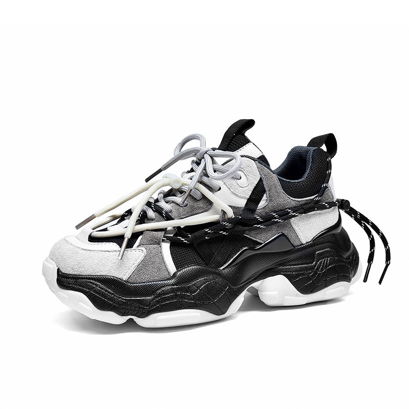BeauToday Chunky Sneakers for Women with Side Lace Decor BEAU TODAY