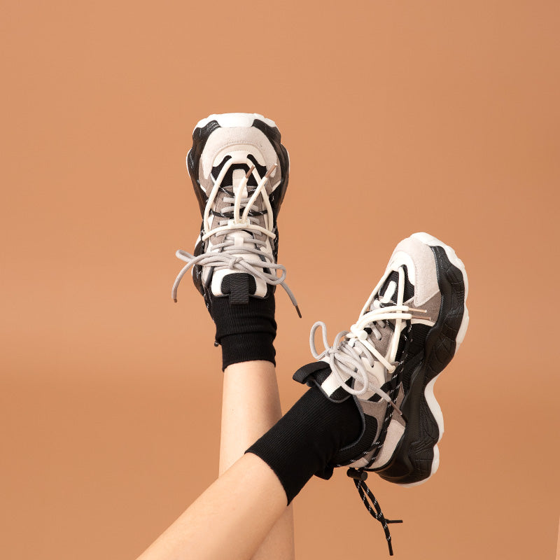 BeauToday Chunky Sneakers for Women with Side Lace Decor BEAU TODAY