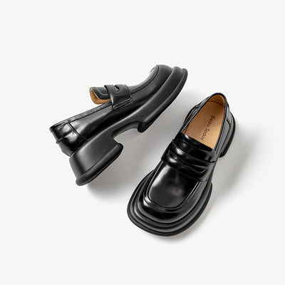 BeauToday Chunky Sole Solid Color Penny Loafers for Women BEAU TODAY