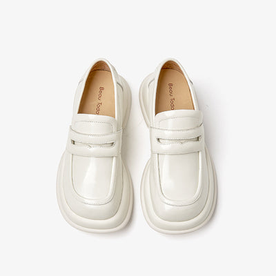 BeauToday Chunky Sole Solid Color Penny Loafers for Women BEAU TODAY