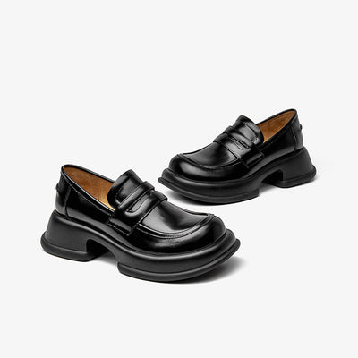 BeauToday Chunky Sole Solid Color Penny Loafers for Women BEAU TODAY