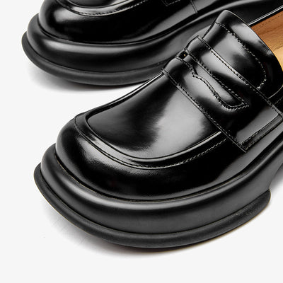 BeauToday Chunky Sole Solid Color Penny Loafers for Women BEAU TODAY