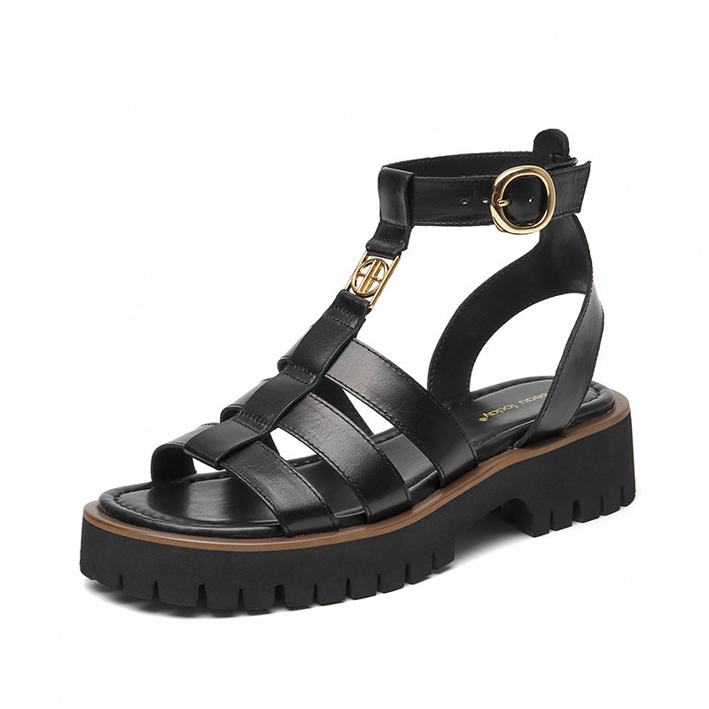 BeauToday Gladiator Sandals for Women with Unique Brand Buckle BEAU TODAY