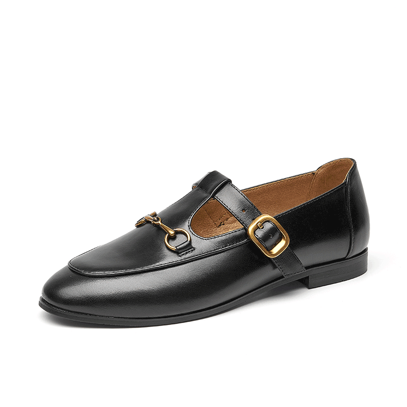 BeauToday Metal Decoration T-strap Mary Janes for Women BEAU TODAY