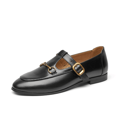 BeauToday Metal Decoration T-strap Mary Janes for Women BEAU TODAY