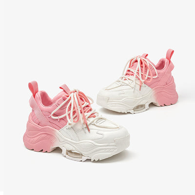 BeauToday Mixed Color Mesh Casual Chunky Sneakers for Women BEAU TODAY