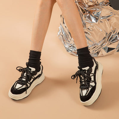 BeauToday Mixed Colors Platform Sneakers for Women BEAU TODAY