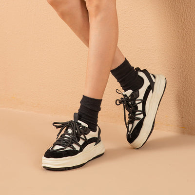 BeauToday Mixed Colors Platform Sneakers for Women BEAU TODAY
