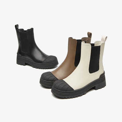 BeauToday Mixed Colors Stretch Fabric Round Toe Ankle Boots for Women BEAU TODAY