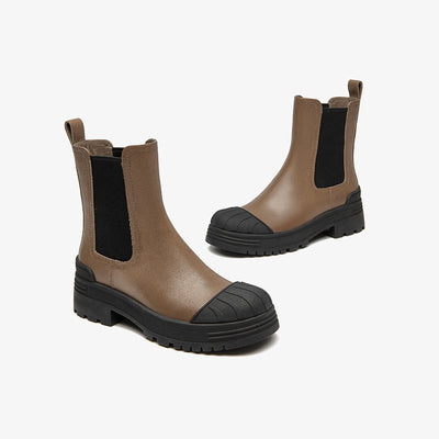 BeauToday Mixed Colors Stretch Fabric Round Toe Ankle Boots for Women BEAU TODAY