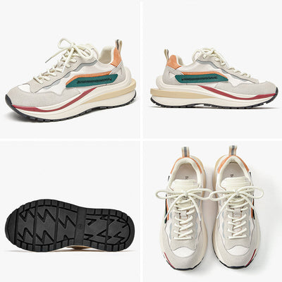 BeauToday Mixed Colors Waffle Chunky Sneakers for Women BEAU TODAY