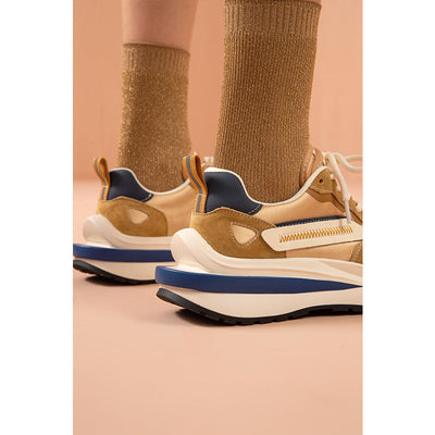 BeauToday Mixed Colors Waffle Chunky Sneakers for Women BEAU TODAY