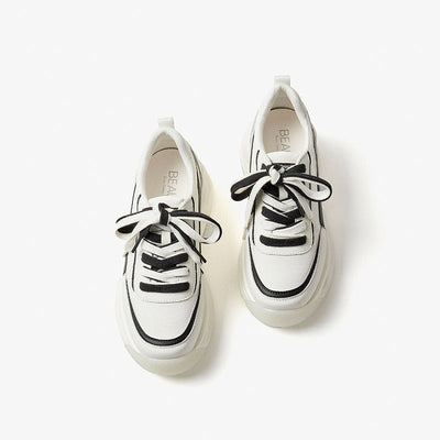 BeauToday Outdoor Patchwork Lace-Up Platform Sneakers for Women BEAU TODAY
