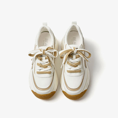 BeauToday Outdoor Patchwork Lace-Up Platform Sneakers for Women BEAU TODAY