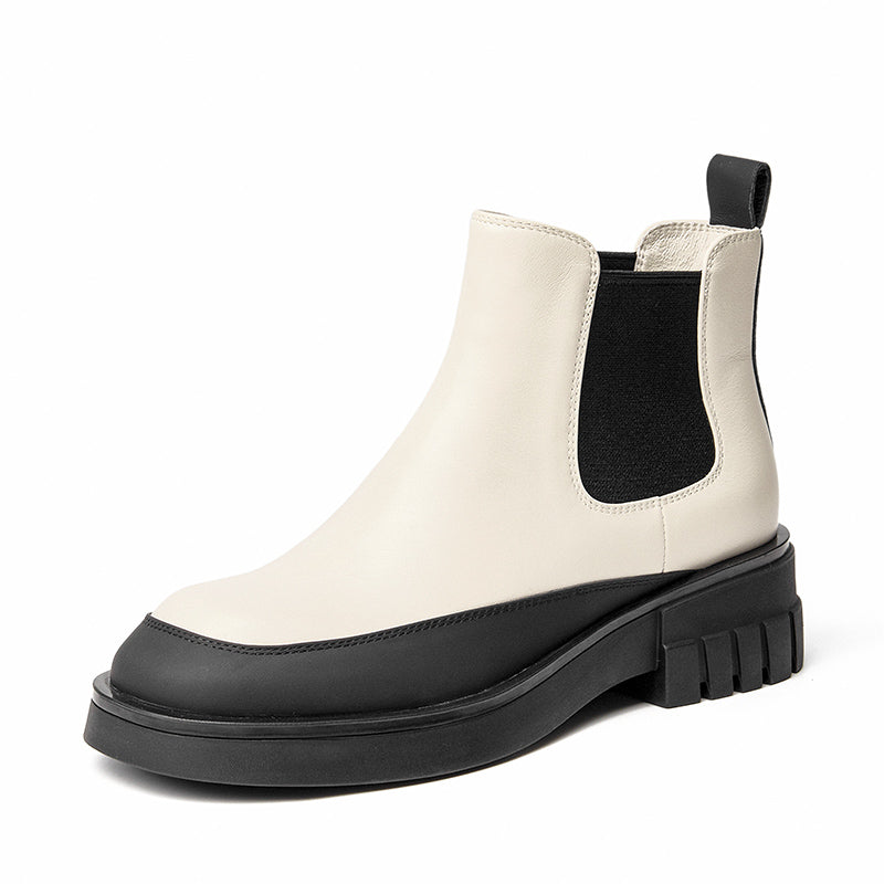 BeauToday Platform Mixed Color Ankle Boots for Women BEAU TODAY