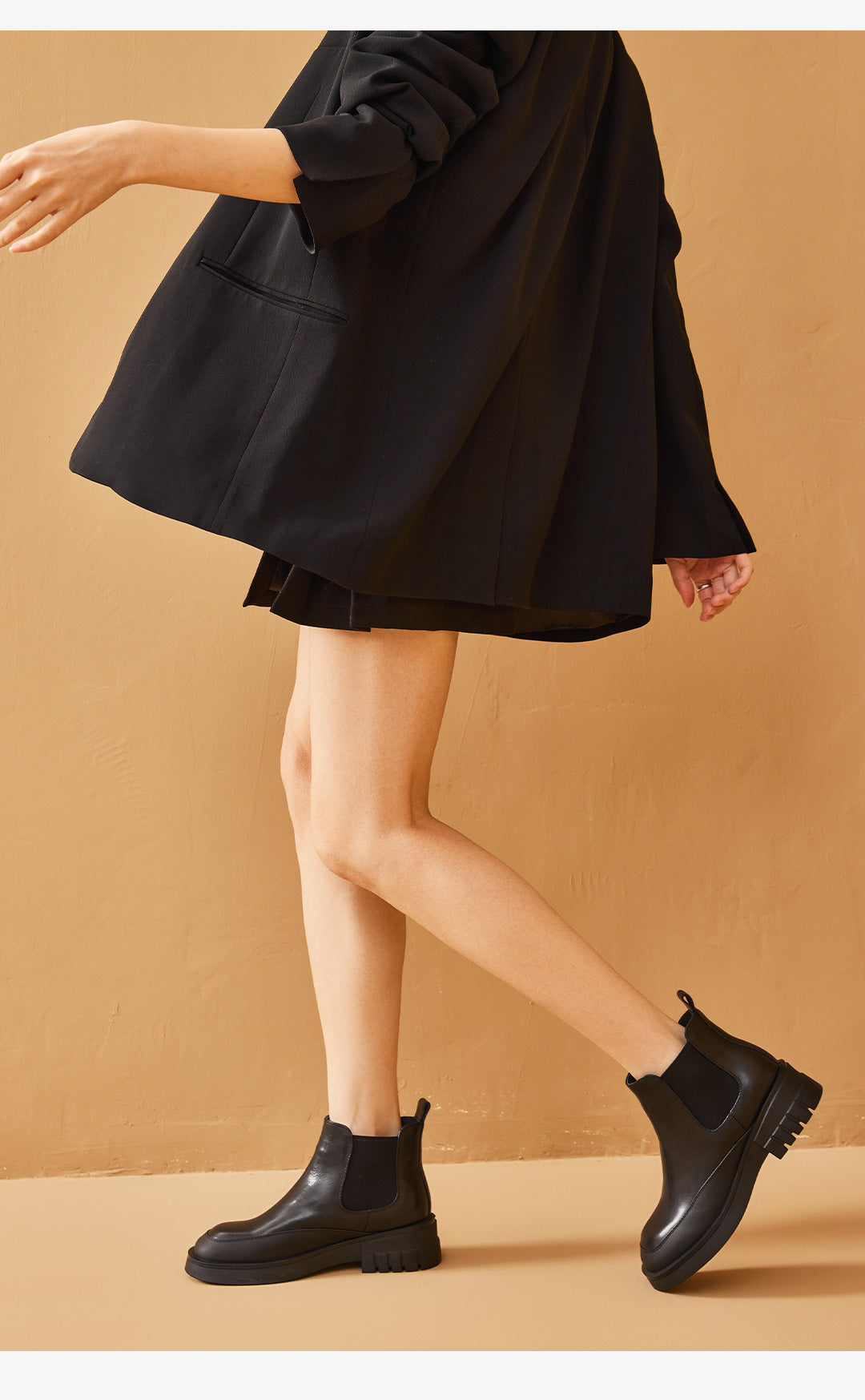 BeauToday Platform Mixed Color Ankle Boots for Women BEAU TODAY