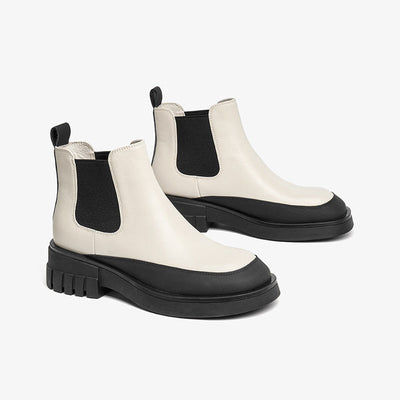 BeauToday Platform Mixed Color Ankle Boots for Women BEAU TODAY