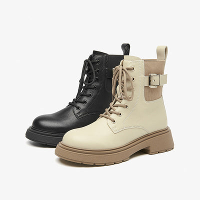 BeauToday Round Toe Mixed Color Boots for Women BEAU TODAY