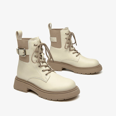 BeauToday Round Toe Mixed Color Boots for Women BEAU TODAY