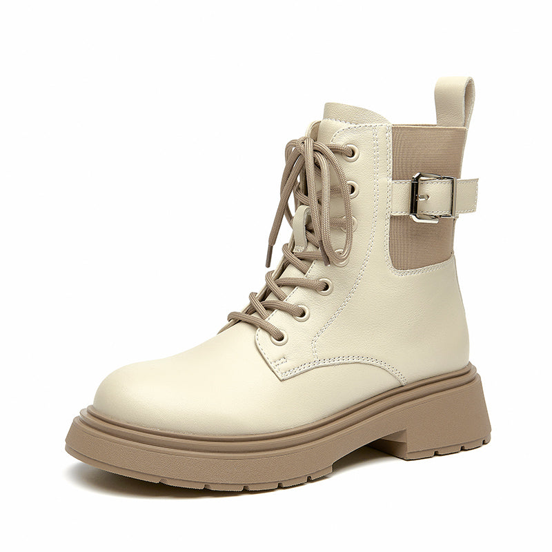 BeauToday Round Toe Mixed Color Boots for Women BEAU TODAY