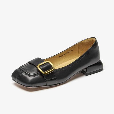BeauToday Shallow Flats for Women with Metal Buckle Decor BEAU TODAY