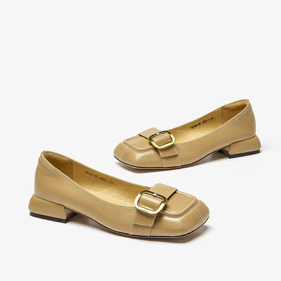 BeauToday Shallow Flats for Women with Metal Buckle Decor BEAU TODAY