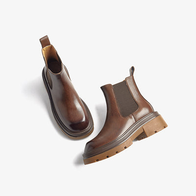 BeauToday Solid Color Chunky Chelsea Boots for Women BEAU TODAY