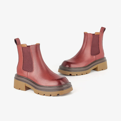 BeauToday Solid Color Chunky Chelsea Boots for Women BEAU TODAY