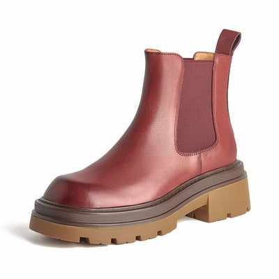 BeauToday Solid Color Chunky Chelsea Boots for Women BEAU TODAY