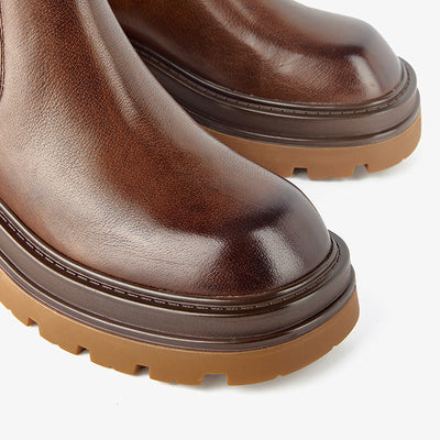 BeauToday Solid Color Chunky Chelsea Boots for Women BEAU TODAY