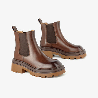 BeauToday Solid Color Chunky Chelsea Boots for Women BEAU TODAY