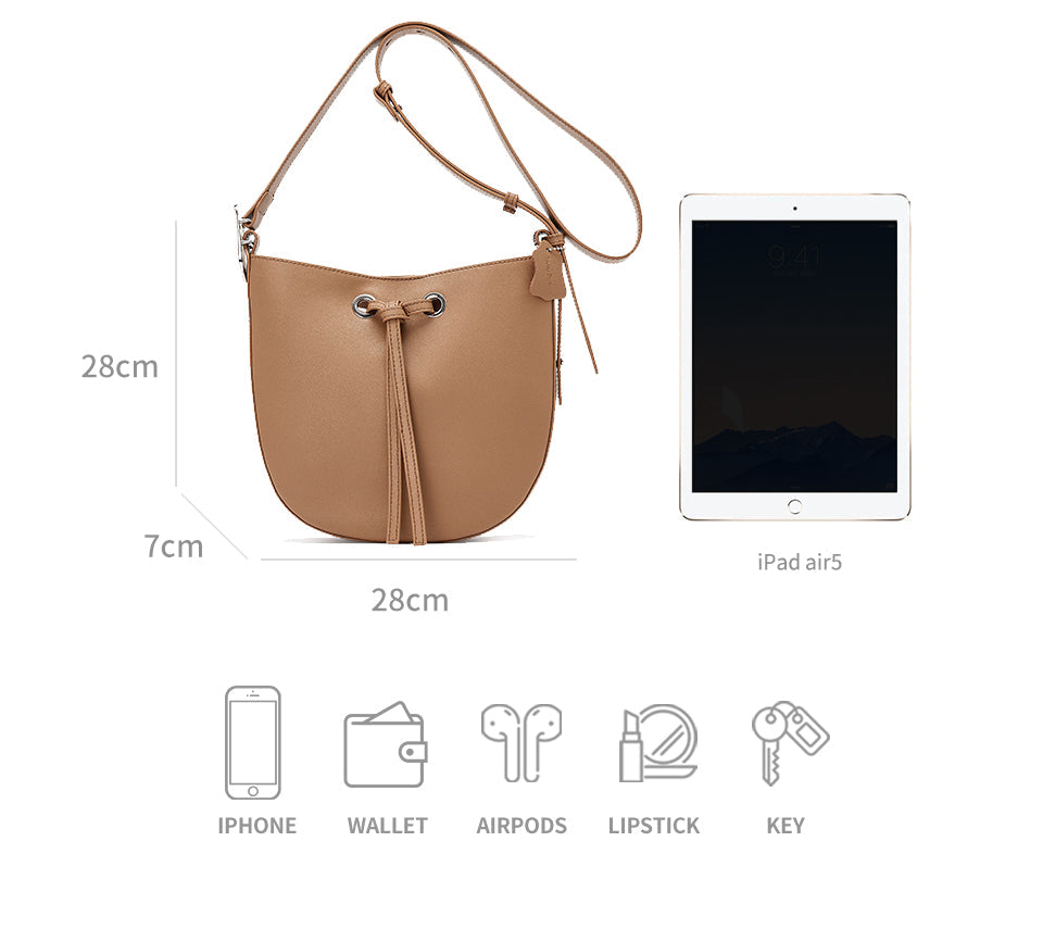 BeauToday Solid Color Messenger Bag for Women BEAU TODAY