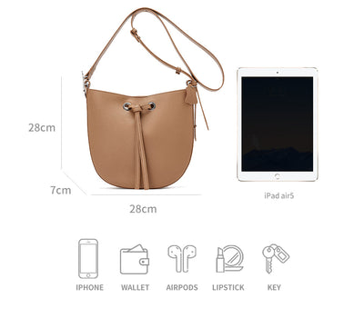 BeauToday Solid Color Messenger Bag for Women BEAU TODAY